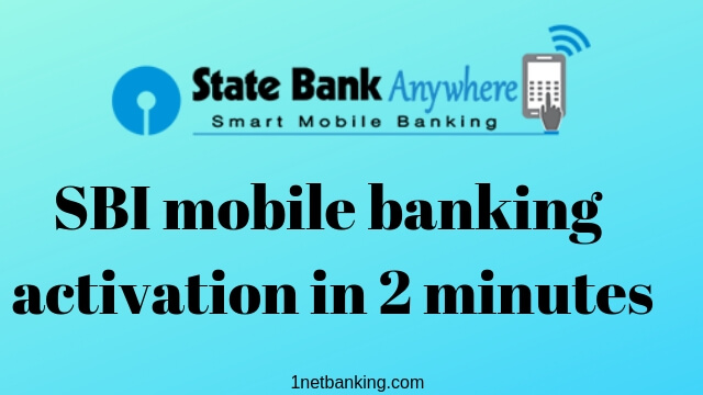 SBI mobile banking activation