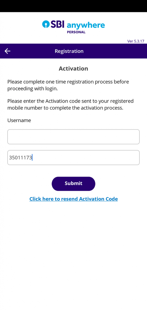 SBI mobile banking activation
