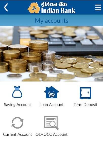 tap on saving account