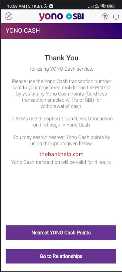 yono cash withdrawal in yono app