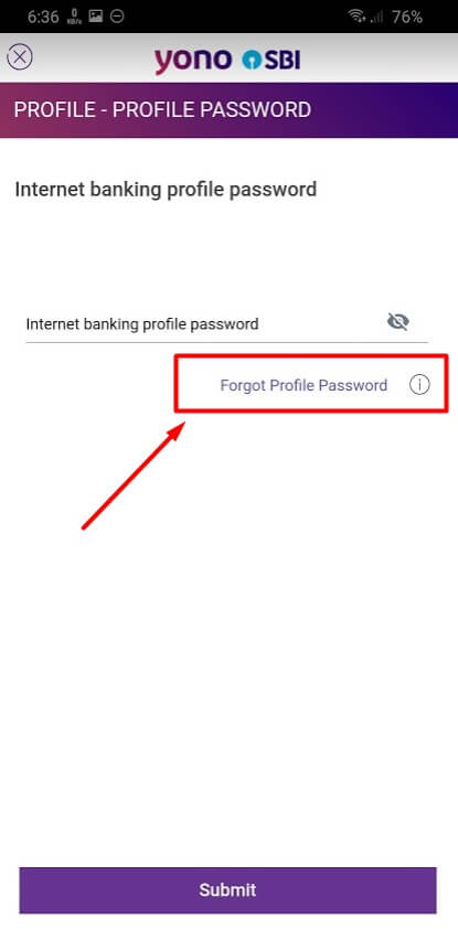 click on forgot profile password