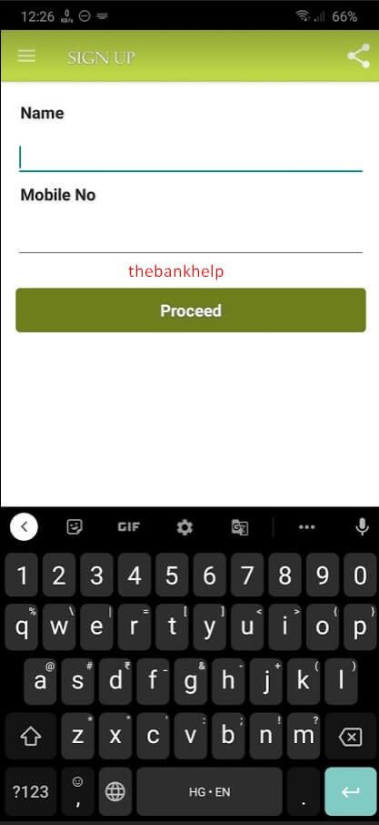 enter mobile number and name to register in shricity app