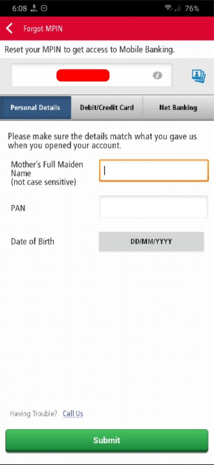 enter mother name and date of birth
