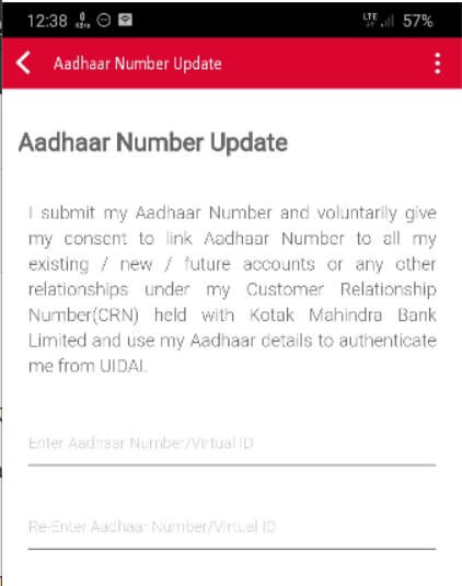 enter your aadhar number