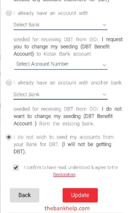 select option for DBT