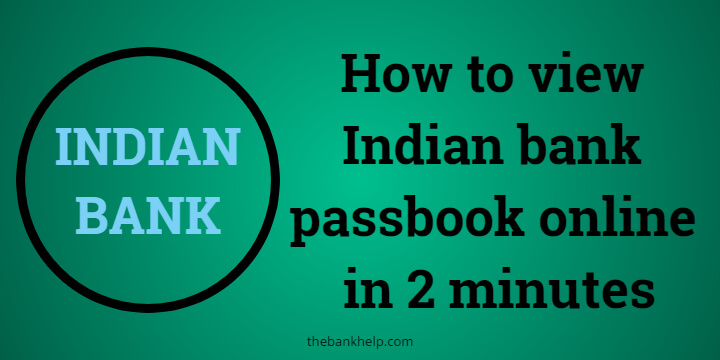 view Indian bank passbook online
