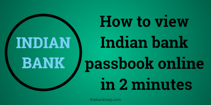 Indian Bank Passbook download online in 2 minutes