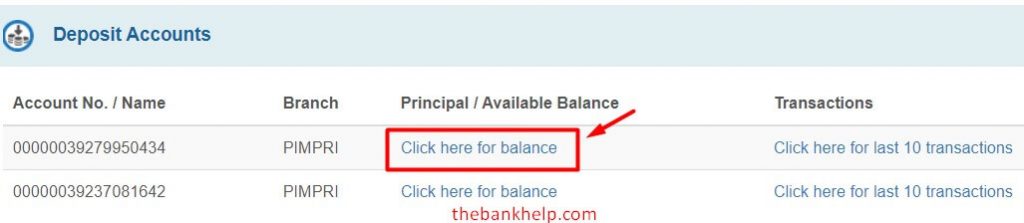 check mod balance in sbi internet banking