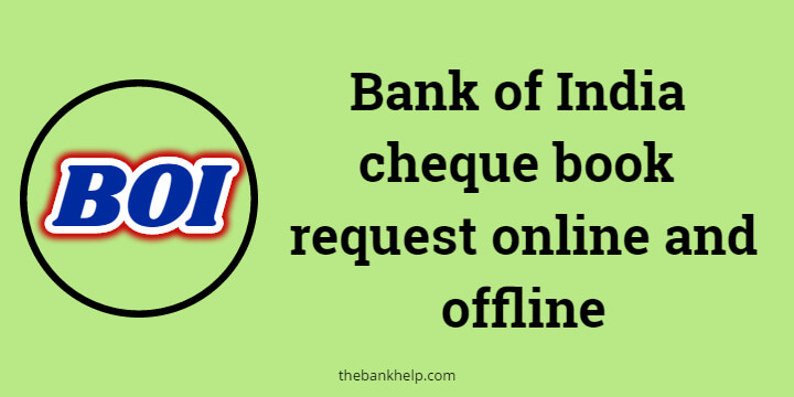 Bank of India cheque book request