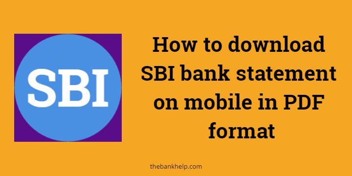 SBI bank statement on mobile in PDF format