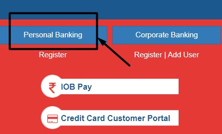 click on personal banking on iob net