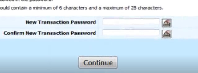 enter new transaction password