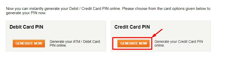 click on generate credit card pin