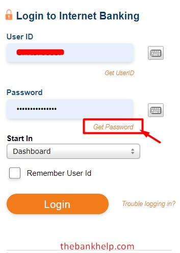 enter user id and click on get password1