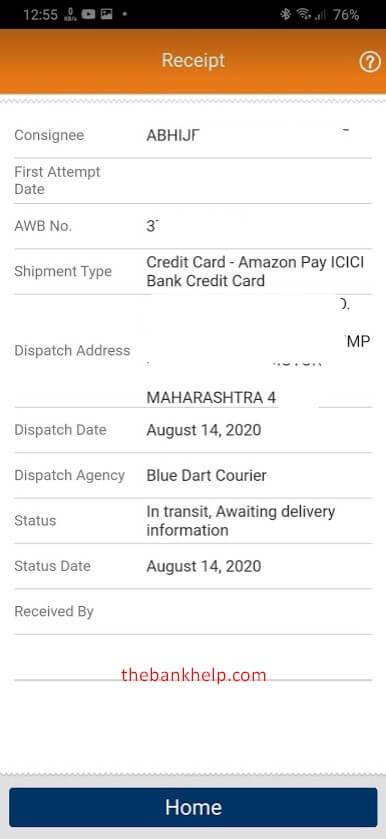 icici credit card tracking using imobile app