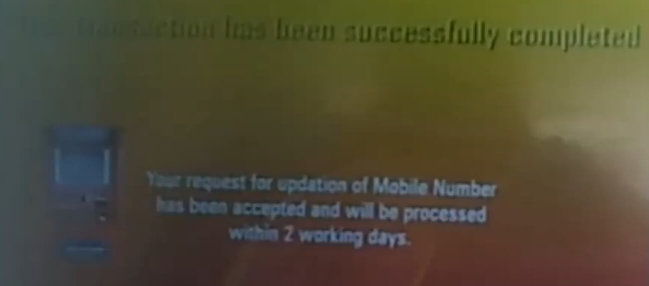 icici mobile number change using atm