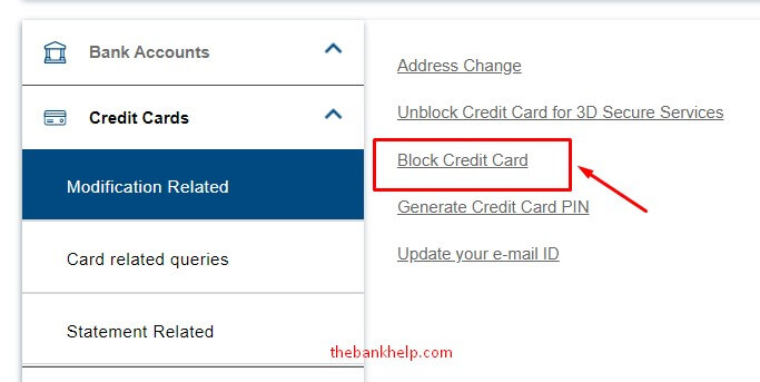 select block credit card