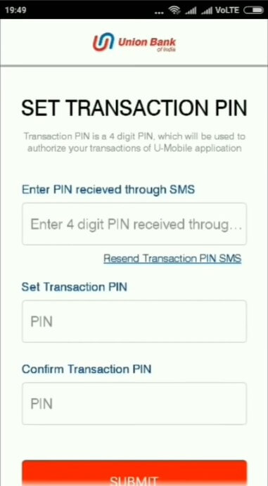 setup transaction Pin
