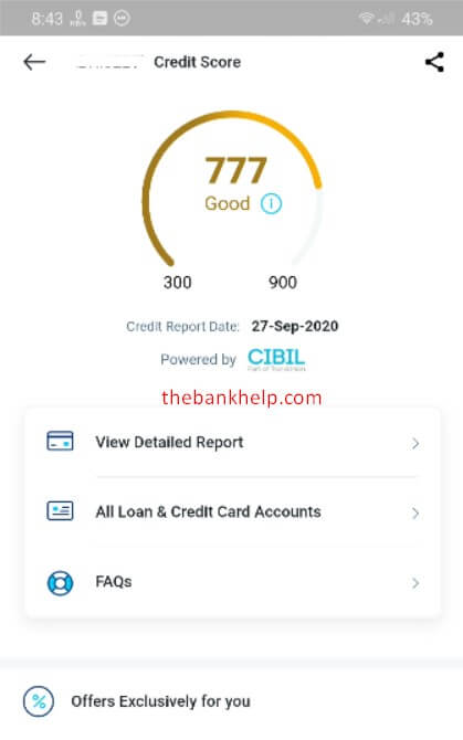 free cibil score on paytm app