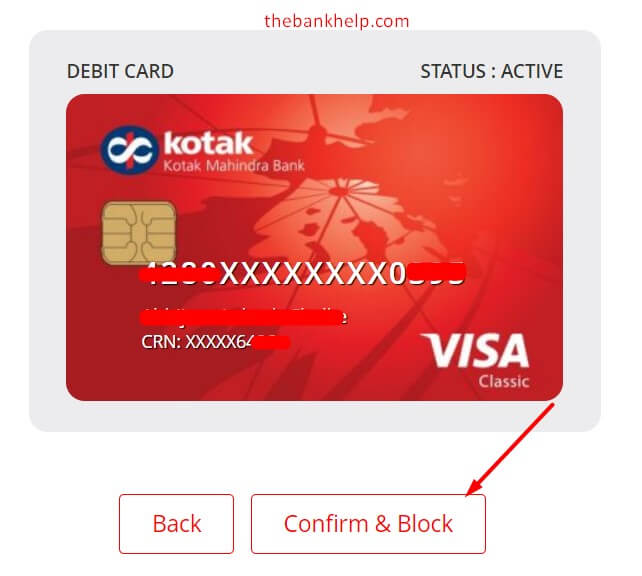 select debit card and click on confirm button.