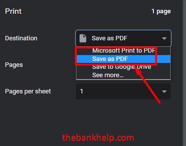 select save as pdf