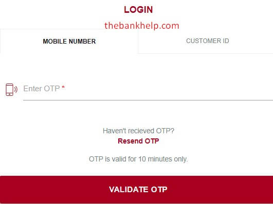 enter otp to login to capital finance