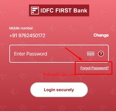 click on forgot password option in idfc site