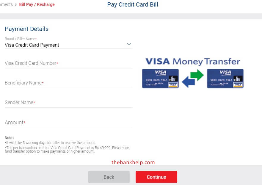 kotak netbanking to pay credit card bill payment