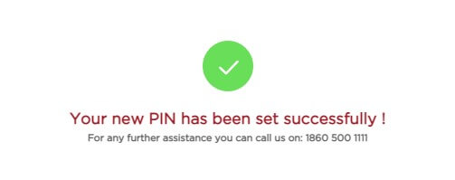 PIN is set successfully