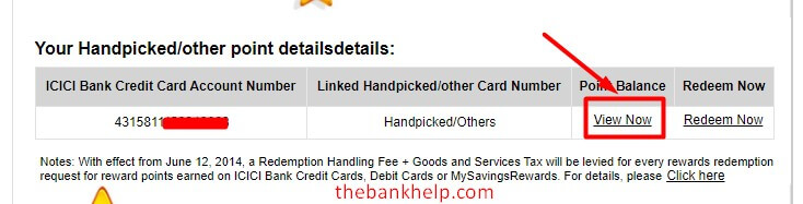 click on view option in icici net banking
