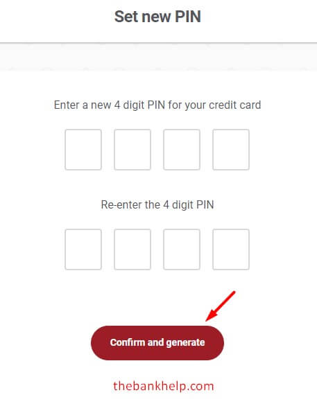 enter credit card pin for idfc first bank cc