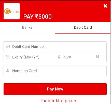 enter debit card details in kotak app