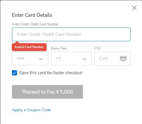enter debit card details in mobikwik