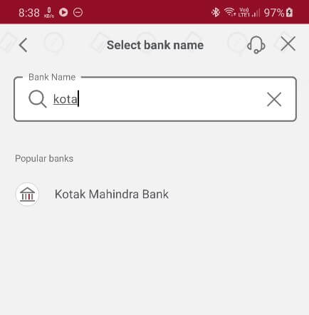 select bank name