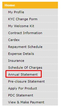 click on Annual Statement