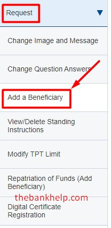 click on add beneficiary in hdfc bank