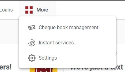click on cheque book management