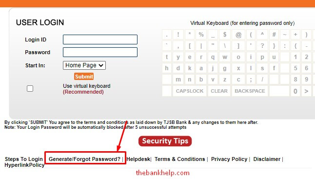 click on generate password