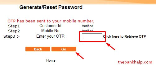 enter otp sent on registered mobile