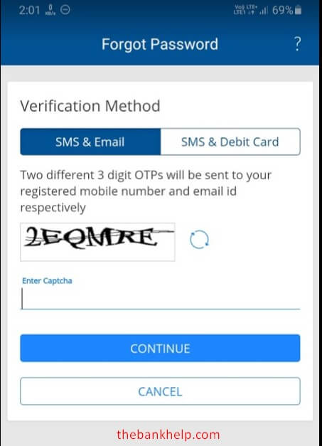 select verification method in hdfc app