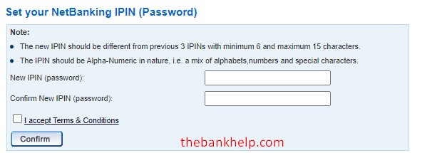 set password for hdfc netbanking