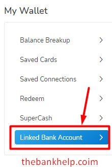 click on linked bank account