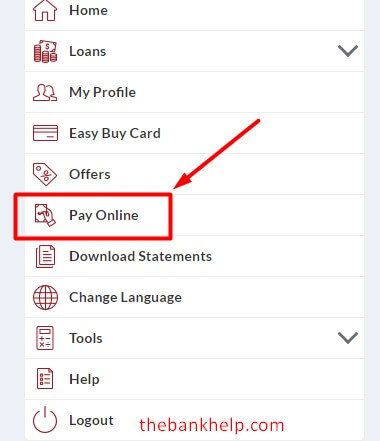 click on pay online option