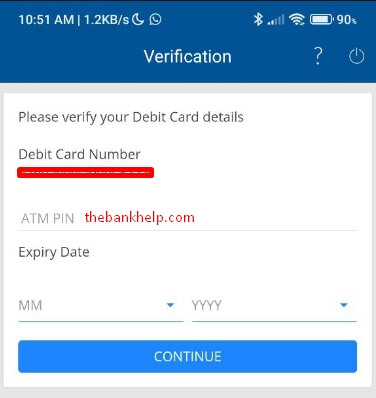 enter hdfc debit card pin and expiry date