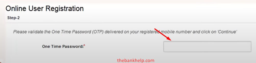enter otp for pnb net banking registration