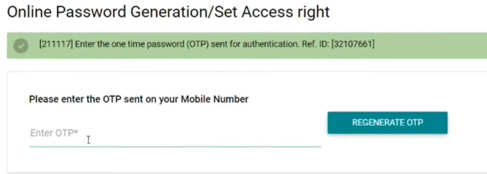 enter otp to register on idbi net banking