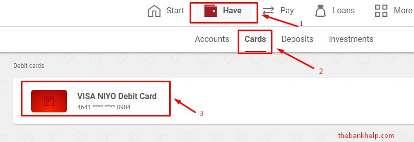 select idfc debit card in idfc net banking