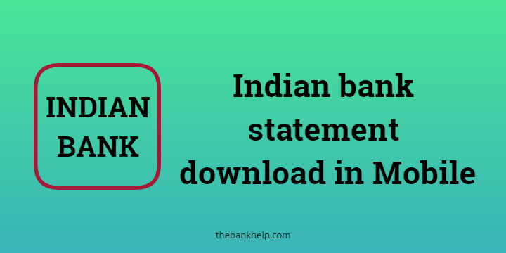 Indian bank statement PDF download