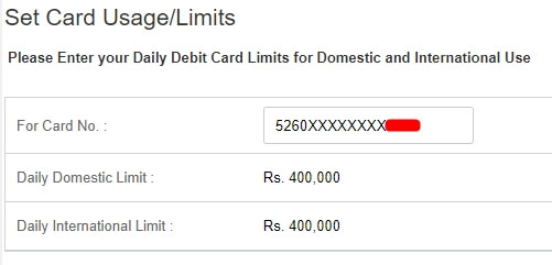 hdfc debit card withdrawal limit per day