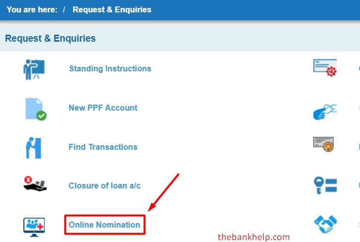click on online nomination option